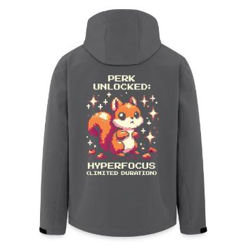 Hyperfokus aktiv | ADHS Spezialfähigkeit - Recycelte Männer Softshell-Jacke von Stanley/Stella - Anthrazit - Hinten - AI Model Male 185 light (185cm)