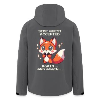 Nebenquests nonstop | ADHS Umwegmodus aktiv - Recycelte Männer Softshell-Jacke von Stanley/Stella - Anthrazit - Hinten - AI Model Male 185 light (185cm)