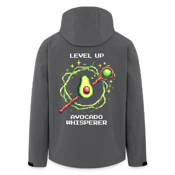 Level Up | Avocado Whisperer mit XP Power-Up - Recycelte Männer Softshell-Jacke von Stanley/Stella - Anthrazit - Hinten - AI Model Male 185 light (185cm)