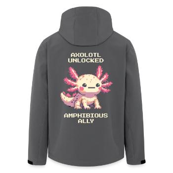 Axolotl Pixel Style | Amphibien Haustier Retro - Recycelte Männer Softshell-Jacke von Stanley/Stella - Anthrazit - Hinten - AI Model Male 185 light (185cm)