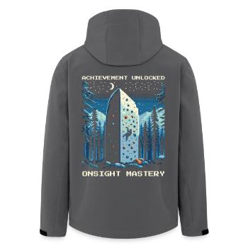 Onsight Mastery | Bouldern Pixel Art - Recycelte Männer Softshell-Jacke von Stanley/Stella - Anthrazit - Hinten - AI Model Male 185 light (185cm)