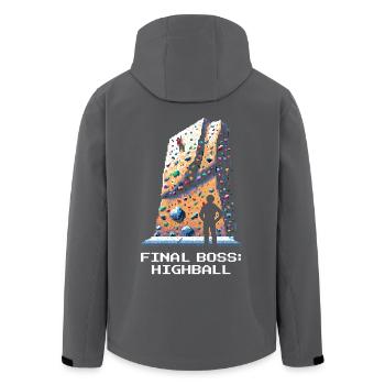 Final Combat: Highball | Bouldern Pixel Art - Recycelte Männer Softshell-Jacke von Stanley/Stella - Anthrazit - Hinten - AI Model Male 185 light (185cm)