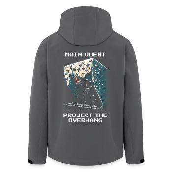 Projekt: Überhang | Bouldern Pixel Art - Recycelte Männer Softshell-Jacke von Stanley/Stella - Anthrazit - Hinten - AI Model Male 185 light (185cm)