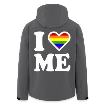I love me - Recycelte Männer Softshell-Jacke von Stanley/Stella - Anthrazit - Hinten - AI Model Male 185 light (185cm)