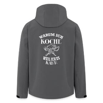 Kochen - Warum ich Koche, weil ich es kann - Recycelte Männer Softshell-Jacke von Stanley/Stella - Anthrazit - Hinten - AI Model Male 185 light (185cm)