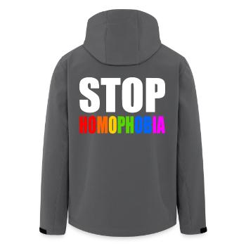 Stop homophobia - Recycelte Männer Softshell-Jacke von Stanley/Stella - Anthrazit - Hinten - AI Model Male 185 light (185cm)