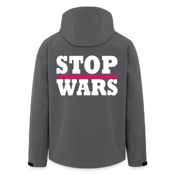 Stop wars - Recycelte Männer Softshell-Jacke von Stanley/Stella - Anthrazit - Hinten - AI Model Male 185 light (185cm)