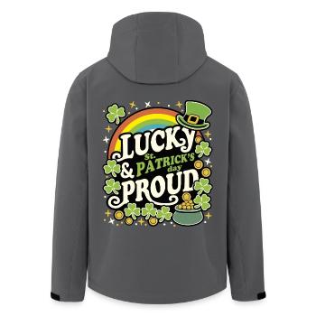 Glücklich und stolz ST PATRICK - Recycelte Männer Softshell-Jacke von Stanley/Stella - Anthrazit - Hinten - AI Model Male 185 light (185cm)