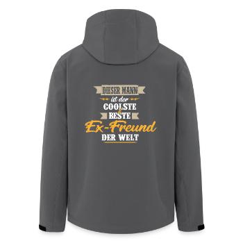 Dieser MANN - der coolste Ex-Freund der Welt - Recycelte Männer Softshell-Jacke von Stanley/Stella - Anthrazit - Hinten - AI Model Male 185 light (185cm)