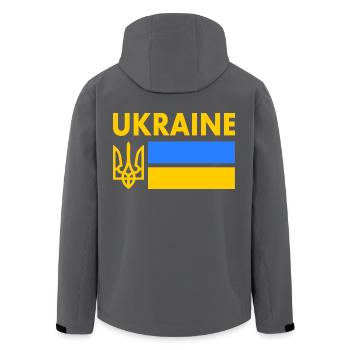 Ukraine - Recycelte Männer Softshell-Jacke von Stanley/Stella - Anthrazit - Hinten - AI Model Male 185 light (185cm)
