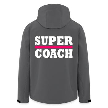 coach - Recycelte Männer Softshell-Jacke von Stanley/Stella - Anthrazit - Hinten - AI Model Male 185 light (185cm)