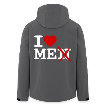 I love me - Recycelte Männer Softshell-Jacke von Stanley/Stella - Anthrazit - Hinten - AI Model Male 185 light (185cm)