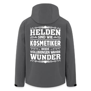 Kosmetiker - Helden - Recycelte Männer Softshell-Jacke von Stanley/Stella - Anthrazit - Hinten - AI Model Male 185 light (185cm)