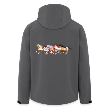 Wild Horses Herd - Recycelte Männer Softshell-Jacke von Stanley/Stella - Anthrazit - Hinten - AI Model Male 185 light (185cm)
