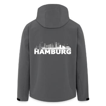 waterkant05_02hell - Recycelte Männer Softshell-Jacke von Stanley/Stella - Anthrazit - Hinten - AI Model Male 185 light (185cm)