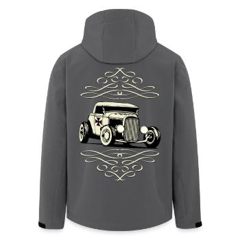 US Old Car - Recycelte Männer Softshell-Jacke von Stanley/Stella - Anthrazit - Hinten - AI Model Male 185 light (185cm)