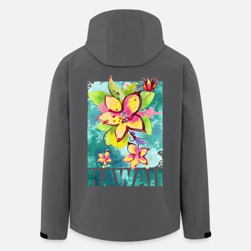 Hawaii Flower Orchid Aloha - Men’s Recycled Softshell Jacket by Stanley/Stella - anthracite