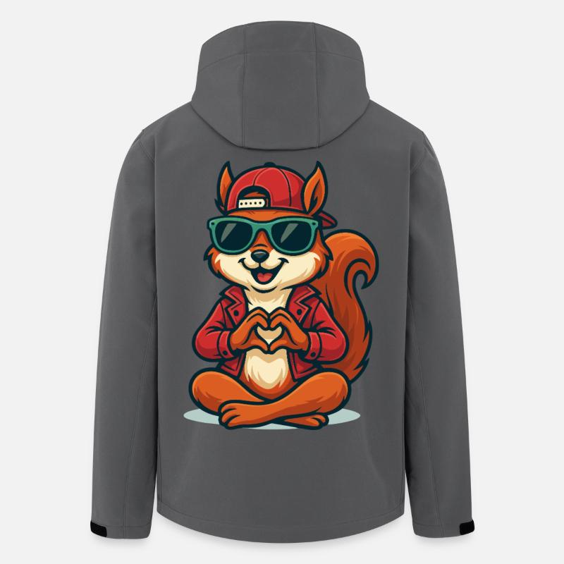 Squirrel Love Vibes - Men’s Recycled Softshell Jacket by Stanley/Stella - anthracite