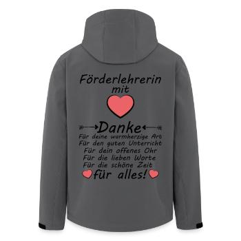 Remedial teacher Saying thank you as a farewell - Men’s Recycled Softshell Jacket by Stanley/Stella - anthracite - Back - AI Model Male 185 light (185cm)