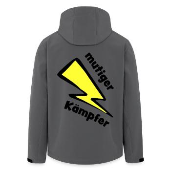 Kämpfer - Mutmacher - Glücksbringer - Recycelte Männer Softshell-Jacke von Stanley/Stella - Anthrazit - Hinten - AI Model Male 185 light (185cm)