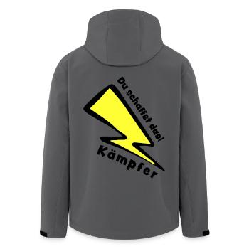 Kämpfer - DU SCHAFFST DAS!  - Recycelte Männer Softshell-Jacke von Stanley/Stella - Anthrazit - Hinten - AI Model Male 185 light (185cm)