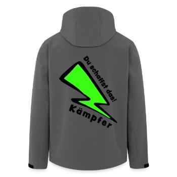 Glücksbringer: Kämpfer - Du schaffst das! - Recycelte Männer Softshell-Jacke von Stanley/Stella - Anthrazit - Hinten - AI Model Male 185 light (185cm)