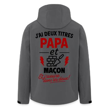 Papa Mason Vatertagsgeschenk Weihnachten - Recycelte Männer Softshell-Jacke von Stanley/Stella - Anthrazit - Hinten - AI Model Male 185 light (185cm)