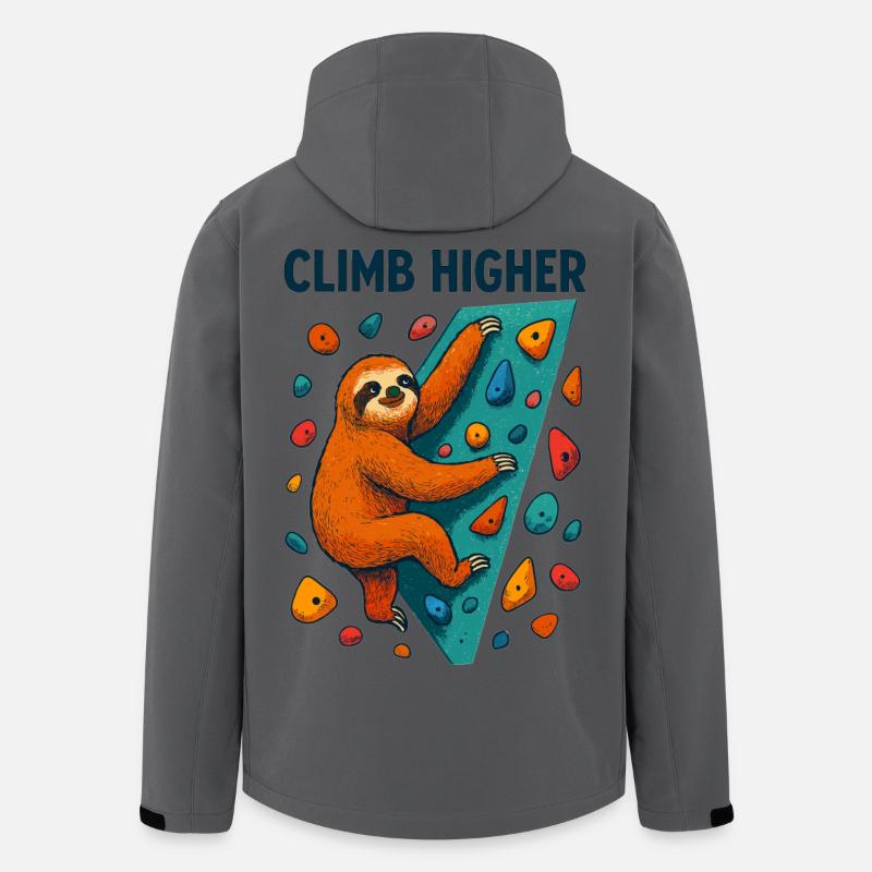 Bouldering Sloth Climbing Gift - Men’s Recycled Softshell Jacket by Stanley/Stella - anthracite
