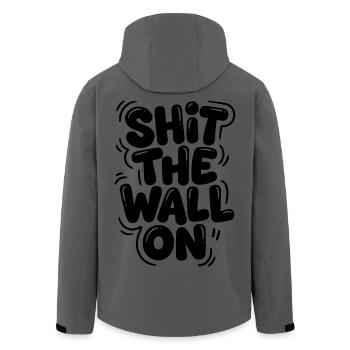 Shit the wall on - Men’s Recycled Softshell Jacket by Stanley/Stella - anthracite - Back - AI Model Male 185 light (185cm)