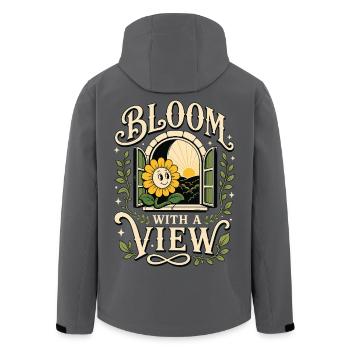 Bloom With a View Sunflower - Men’s Recycled Softshell Jacket by Stanley/Stella - anthracite - Back - AI Model Male 185 light (185cm)