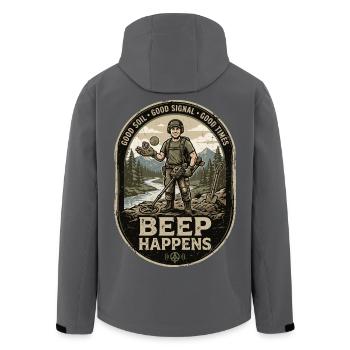  Backprint | Sondengänger Sondler sondeln - Recycelte Männer Softshell-Jacke von Stanley/Stella - Anthrazit - Hinten - AI Model Male 185 light (185cm)