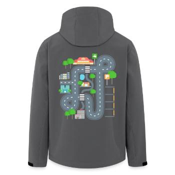 Car Play Mat Shirt für Papa - Recycelte Männer Softshell-Jacke von Stanley/Stella - Anthrazit - Hinten - AI Model Male 185 light (185cm)
