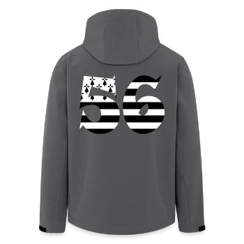 56 Britannien Flagge - Recycelte Männer Softshell-Jacke von Stanley/Stella - Anthrazit - Hinten - AI Model Male 185 light (185cm)