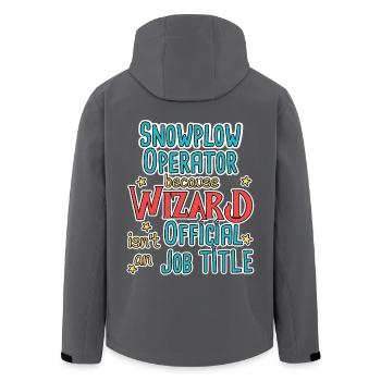 Snowplow Operator Wizard Schneepflugfahrer - Men’s Recycled Softshell Jacket by Stanley/Stella - anthracite - Back - AI Model Male 185 light (185cm)