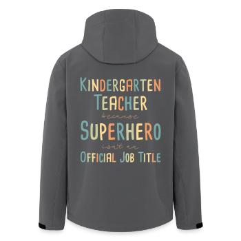 Kindergarten teacher Superhero - Recycelte Männer Softshell-Jacke von Stanley/Stella - Anthrazit - Hinten - AI Model Male 185 light (185cm)