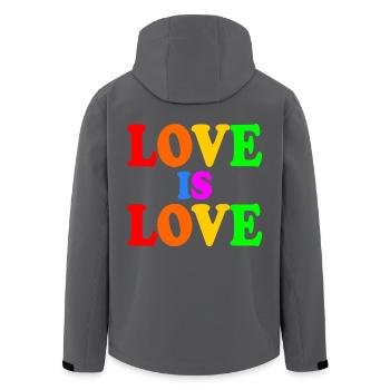 Love is love - Recycelte Männer Softshell-Jacke von Stanley/Stella - Anthrazit - Hinten - AI Model Male 185 light (185cm)