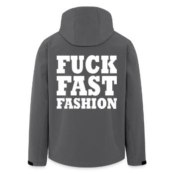 Fuck fast fashion - Recycelte Männer Softshell-Jacke von Stanley/Stella - Anthrazit - Hinten - AI Model Male 185 light (185cm)