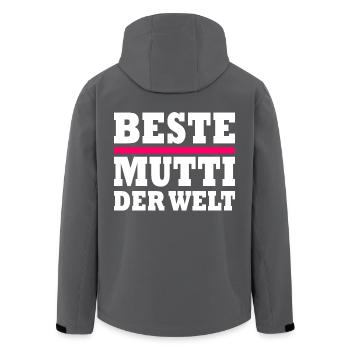 Beste mutti der welt - Recycelte Männer Softshell-Jacke von Stanley/Stella - Anthrazit - Hinten - AI Model Male 185 light (185cm)