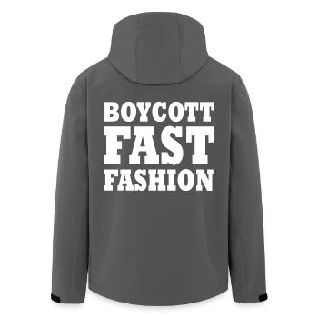 Boycott fast fashion - Recycelte Männer Softshell-Jacke von Stanley/Stella - Anthrazit - Hinten - AI Model Male 185 light (185cm)