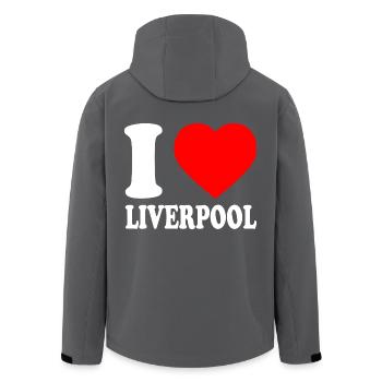 I love liverpool - Recycelte Männer Softshell-Jacke von Stanley/Stella - Anthrazit - Hinten - AI Model Male 185 light (185cm)