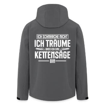 Kettensäge schnarchen Holzfäller Spruch - Recycelte Männer Softshell-Jacke von Stanley/Stella - Anthrazit - Hinten - AI Model Male 185 light (185cm)