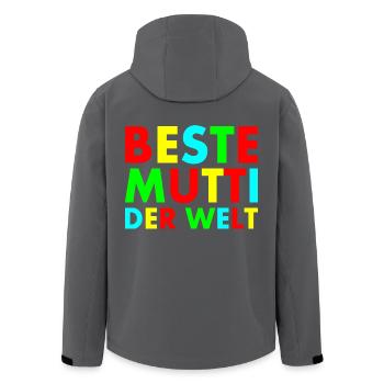 Beste mutti der welt - Recycelte Männer Softshell-Jacke von Stanley/Stella - Anthrazit - Hinten - AI Model Male 185 light (185cm)