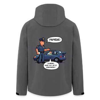 Papiere - Recycelte Männer Softshell-Jacke von Stanley/Stella - Anthrazit - Hinten - AI Model Male 185 light (185cm)
