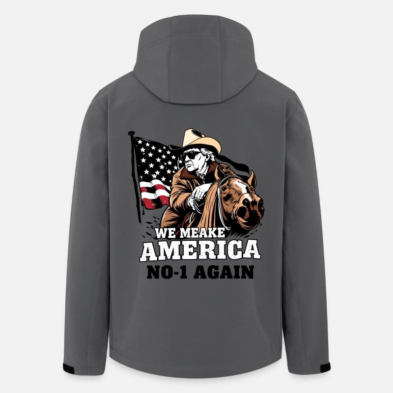 Amerika Cowboy - Recycelte Männer Softshell-Jacke von Stanley/Stella - Anthrazit