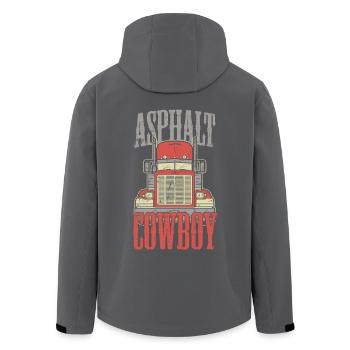 Asphalt Cowboy LKW Fahrer, Fernfahrer, Trucker - Recycelte Männer Softshell-Jacke von Stanley/Stella - Anthrazit - Hinten - AI Model Male 185 light (185cm)