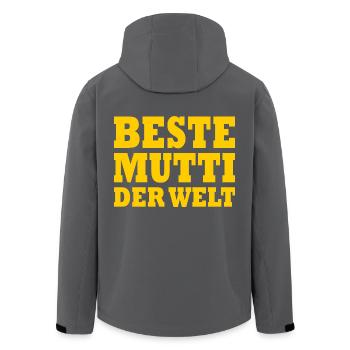 Beste mutti der welt - Recycelte Männer Softshell-Jacke von Stanley/Stella - Anthrazit - Hinten - AI Model Male 185 light (185cm)
