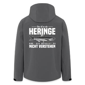 Heringe - Recycelte Männer Softshell-Jacke von Stanley/Stella - Anthrazit - Hinten - AI Model Male 185 light (185cm)