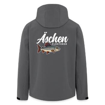 Äschen Flüsterer - Recycelte Männer Softshell-Jacke von Stanley/Stella - Anthrazit - Hinten - AI Model Male 185 light (185cm)