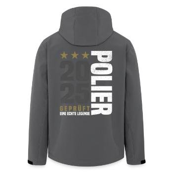 Geprüfter Polier 2025 - Recycelte Männer Softshell-Jacke von Stanley/Stella - Anthrazit - Hinten - AI Model Male 185 light (185cm)