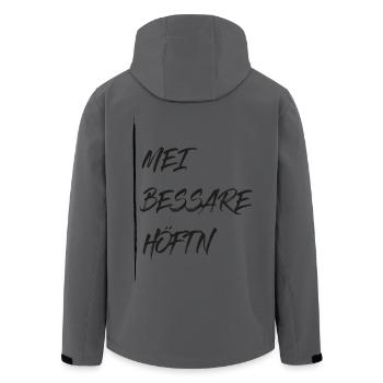 Mei bessere Höftn - meine bessere Hälfte - Recycelte Männer Softshell-Jacke von Stanley/Stella - Anthrazit - Hinten - AI Model Male 185 light (185cm)